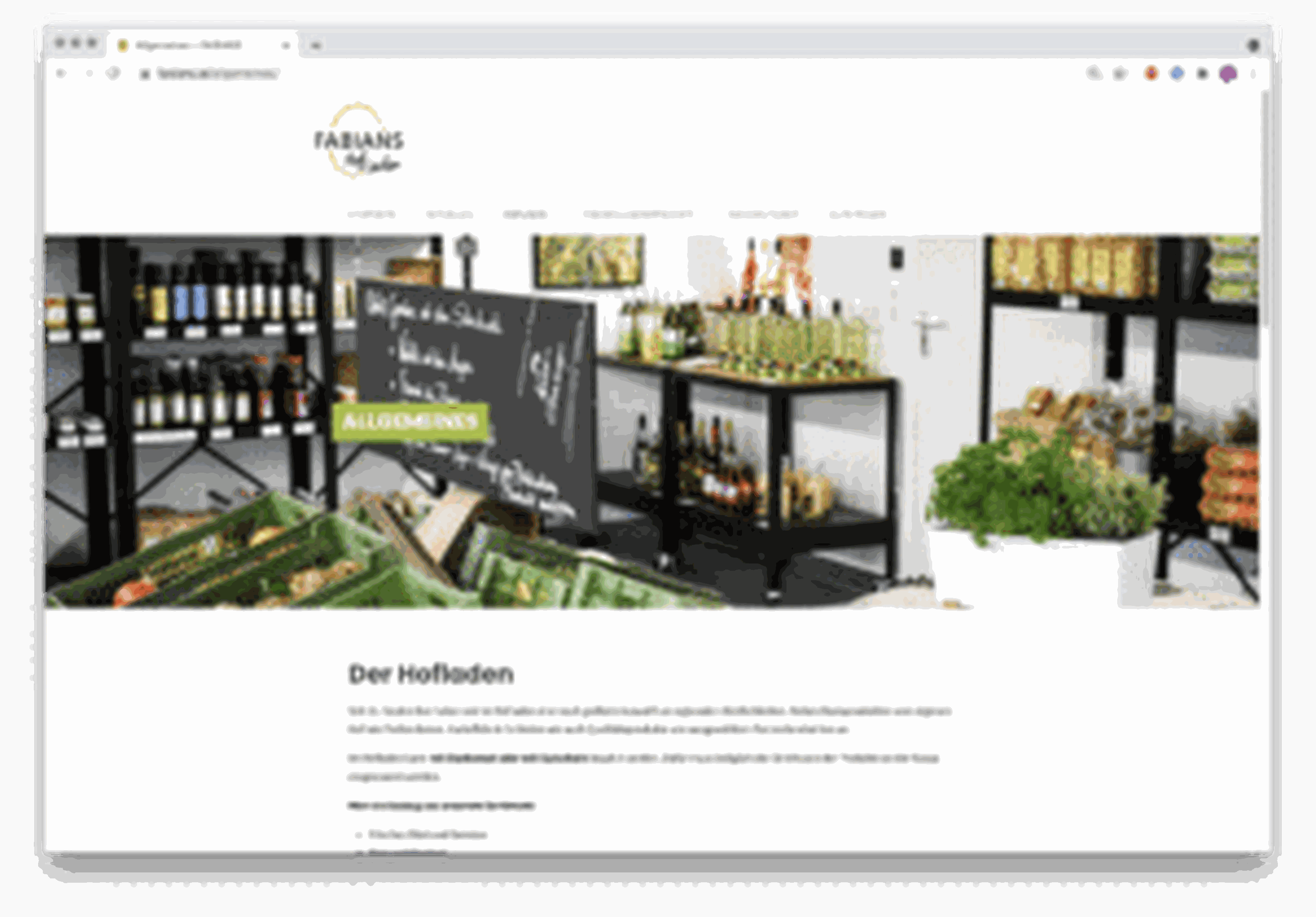 Auf seiner Website informiert Direktvermarkter Fabian Gruber über Aktuelles vom Betrieb und Hofladen.