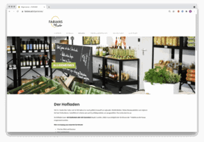 Auf seiner Website informiert Direktvermarkter Fabian Gruber über Aktuelles vom Betrieb und Hofladen.