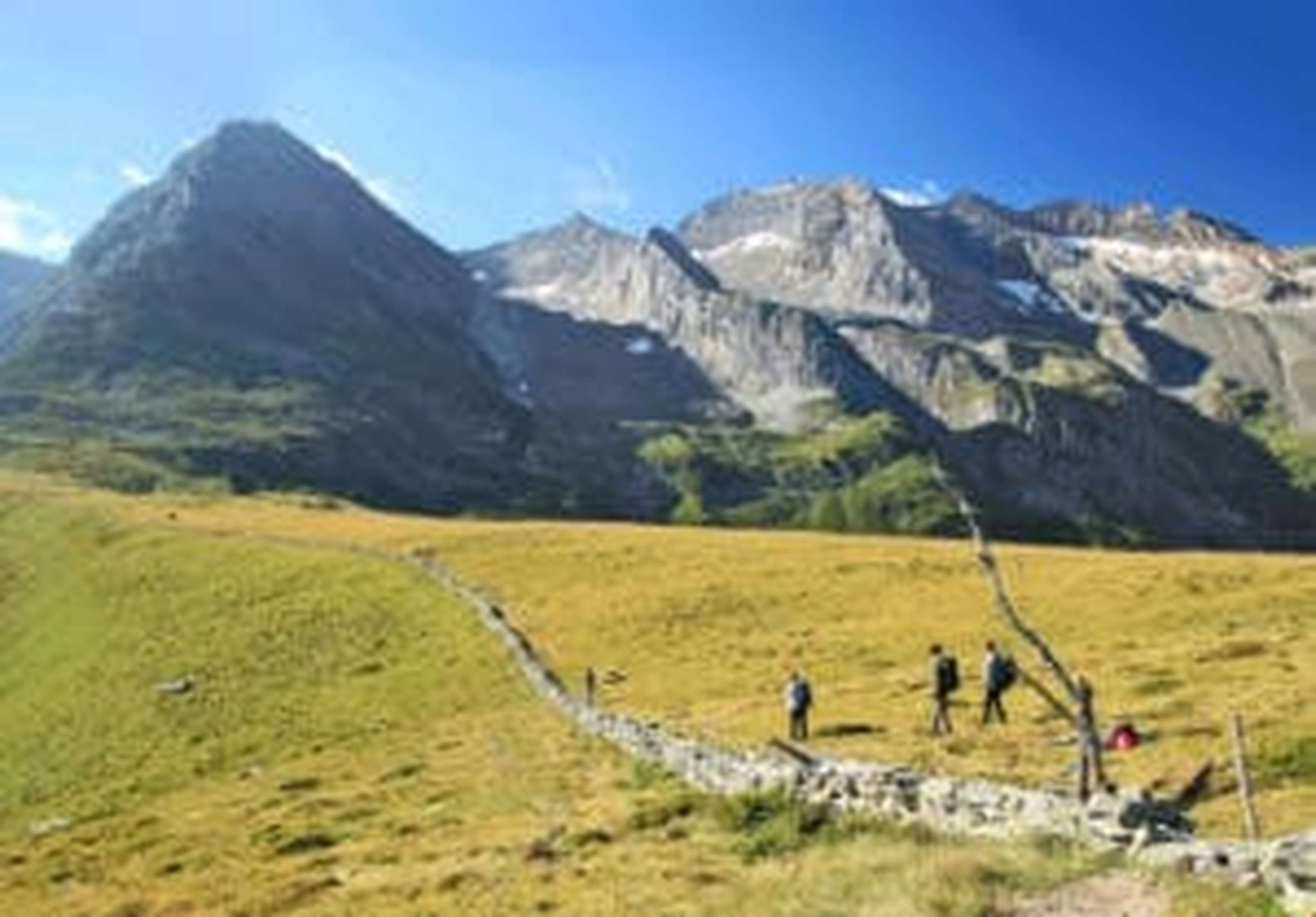 Die instandgesetzte Trockensteinmauer zwischen Loschboden- und Elsalm