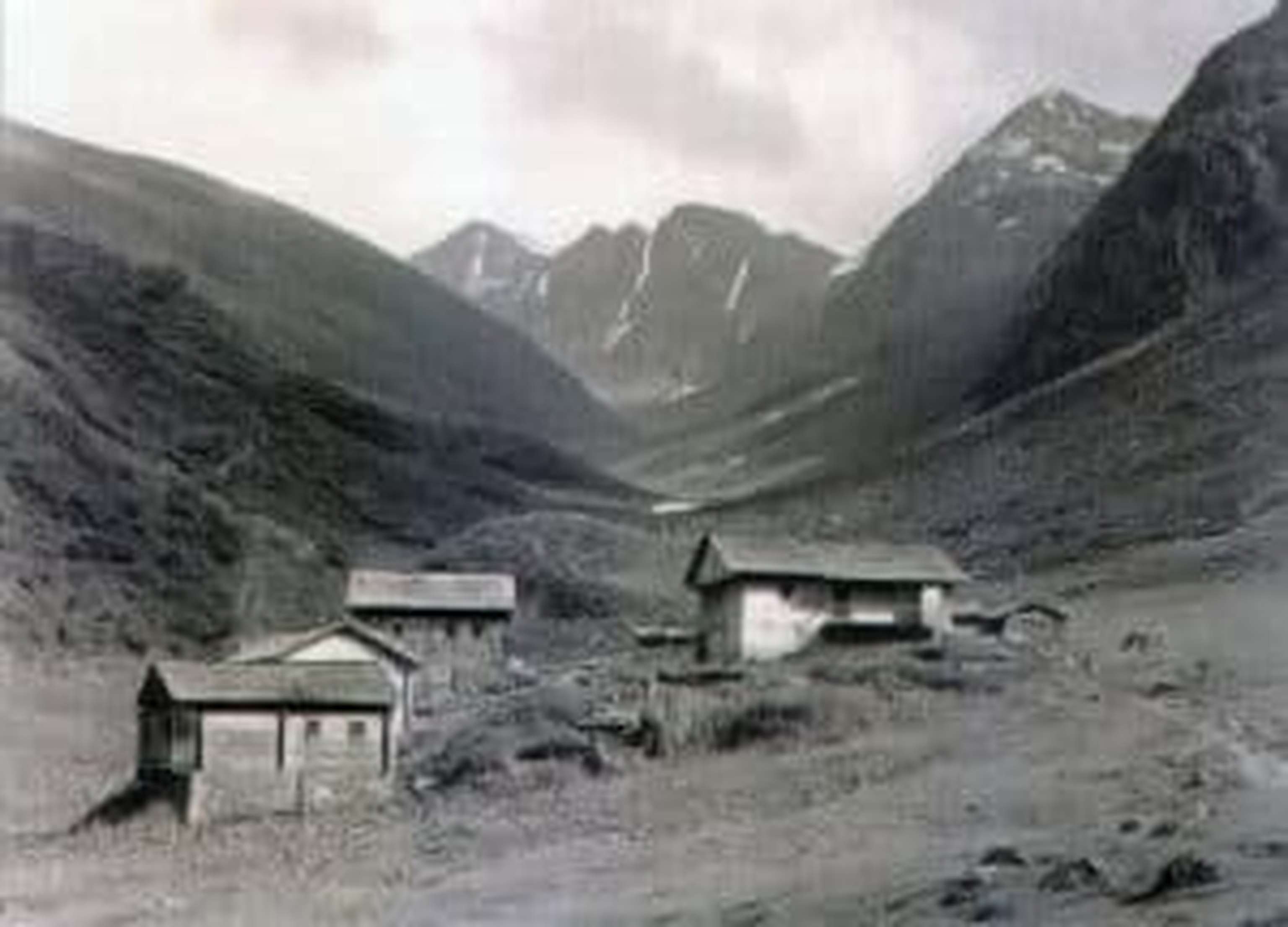 Nur noch wenige Hütten: Die Brugger Alm in den 1930er Jahren.