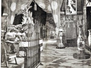 Im japanischen Pavillon auf der Weltausstellung 1873 wurden Sojabohnen ausgestellt.