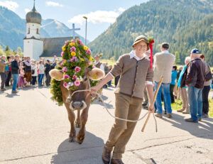 In Tannheim ist der traditionelle Almabtrieb ein großes Fest.