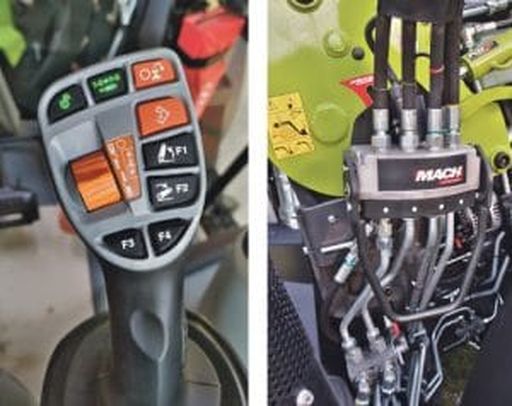 Joystick ElectroPilot (l.) und Multikuppler (r.) erleichtern die Bedienung und Montage.