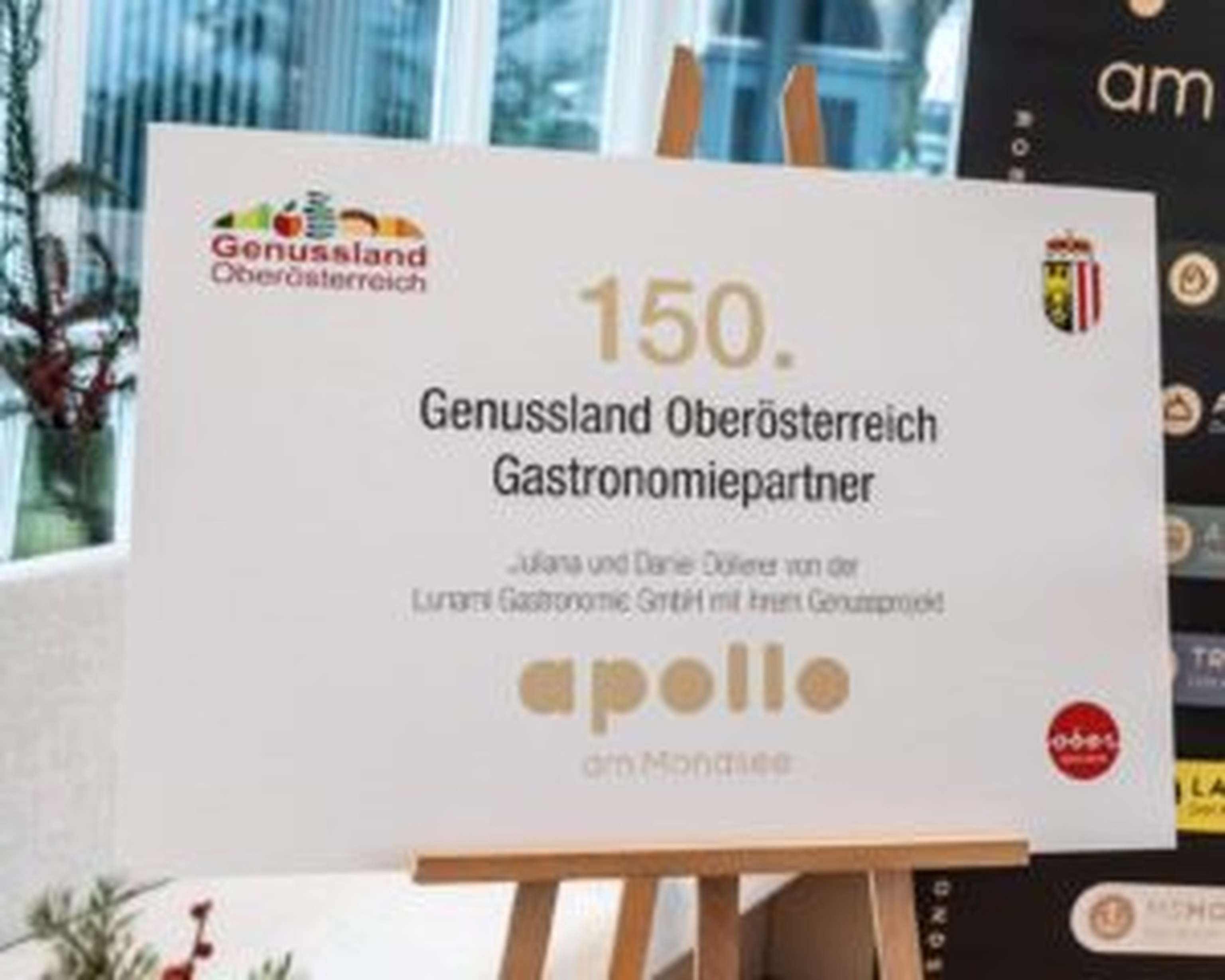 „Apollo am Mondsee“ zählt nun zu den Gastropartnern von Genussland OÖ.