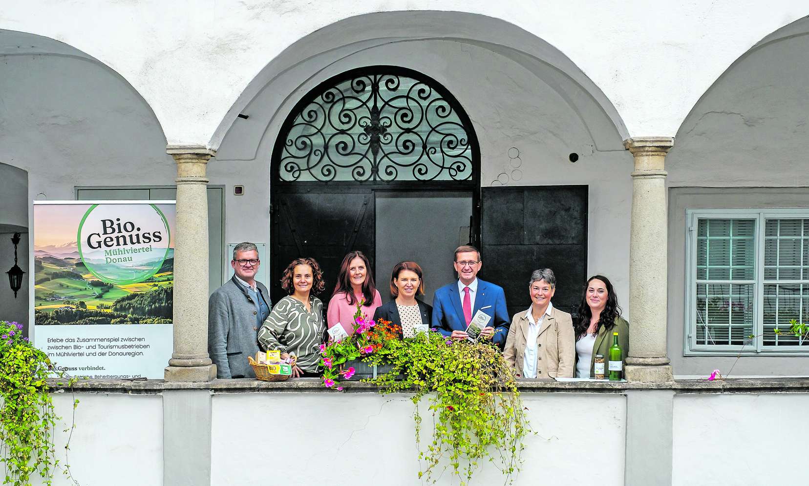 Das Team von Bio Genuss Muehlviertel-Donau mit den Landesrätin Michaela Langer-Weninger und Landesrat Markus Achleitner