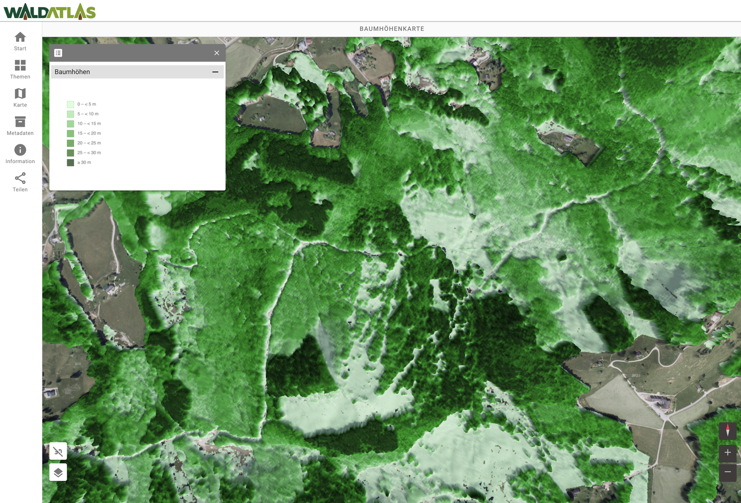 Bildschirmfoto Waldatlas