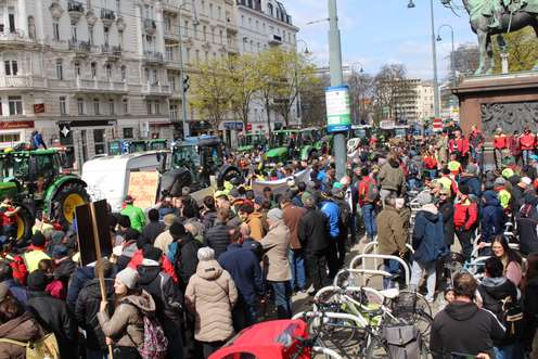 Bauern demonstrieren am Stubenring