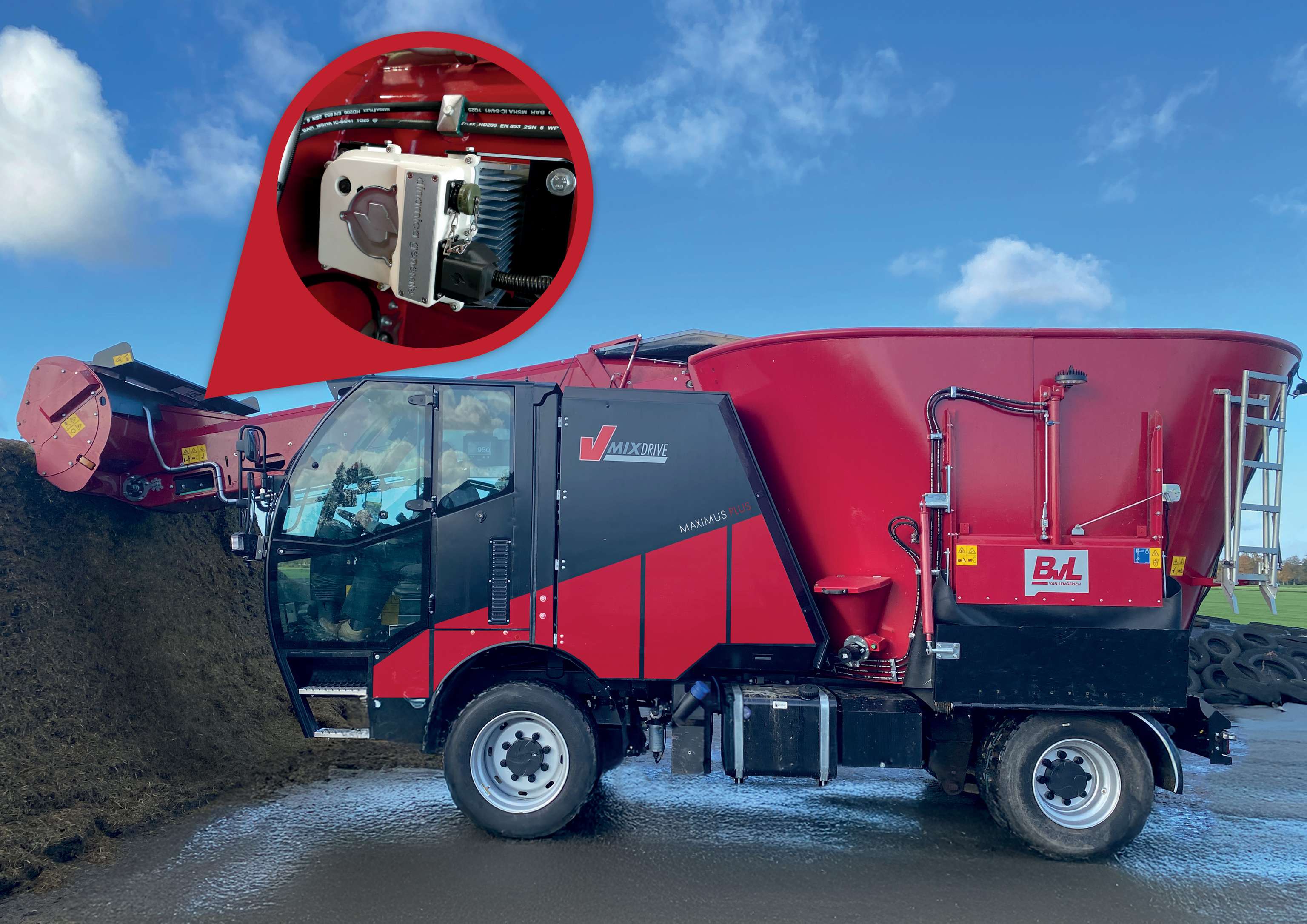 NIR-Sensor am Entnahmearm des Selbstfahrers