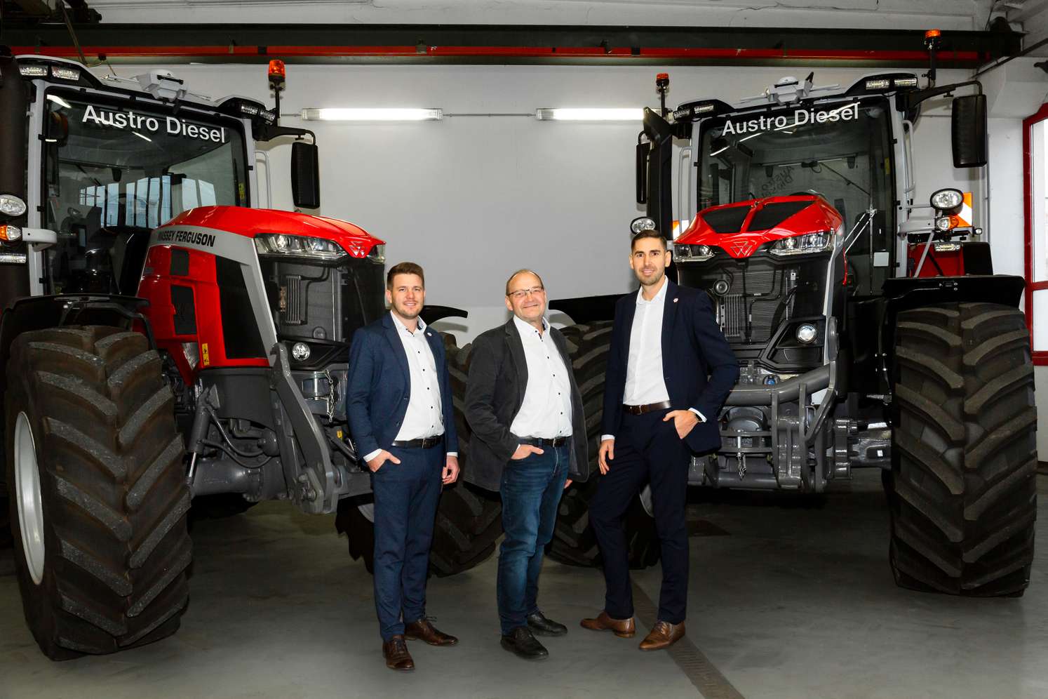 Links Ing Johannes Schneider, Mitte Johann Gram, rechts Manuel Schindele