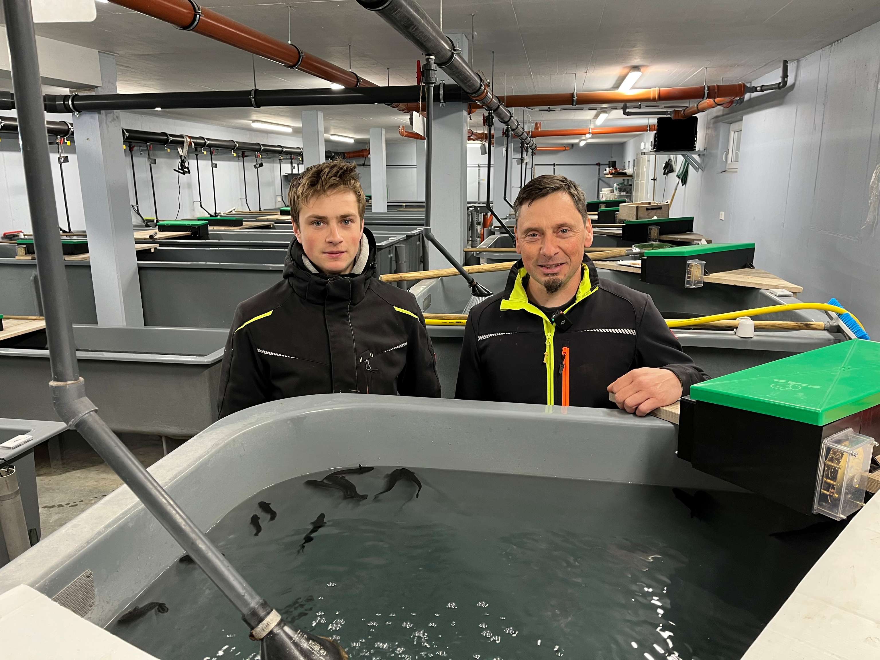 Vater und Sohn im Bruthaus