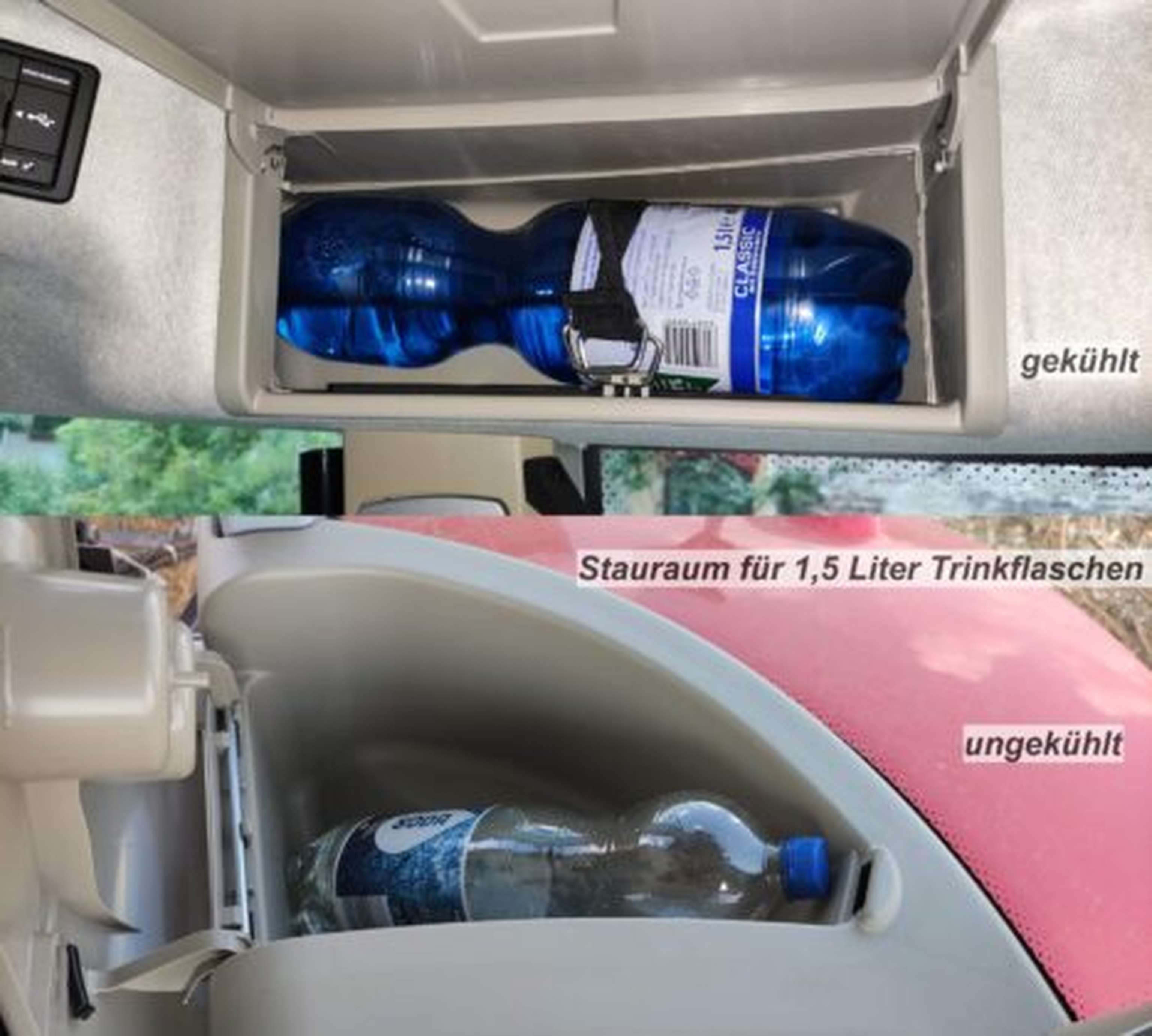 Stauraum für Trinkflaschen