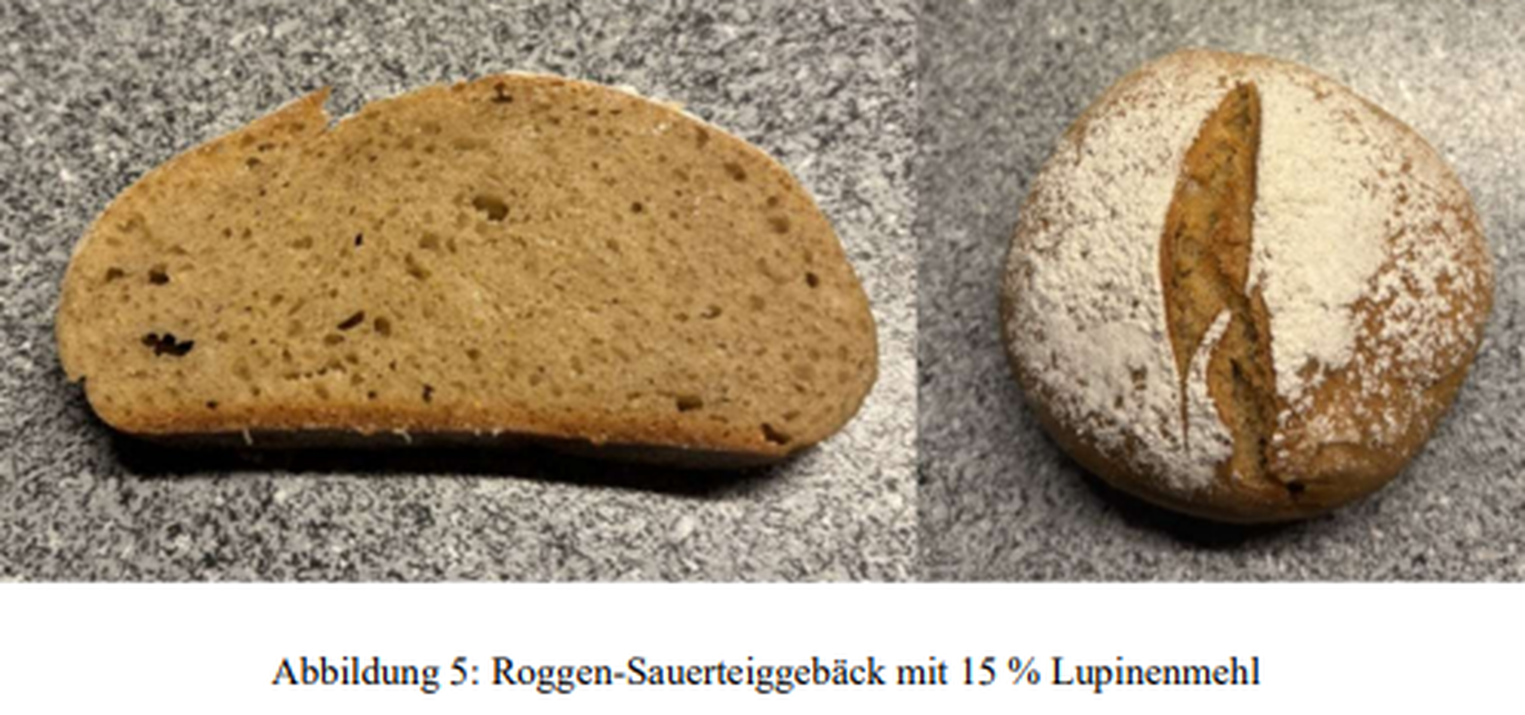 Roggen-Sauerteiggebäck mit 15 % Lupinenmehl
