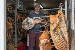 Humer mit Schweinefleisch