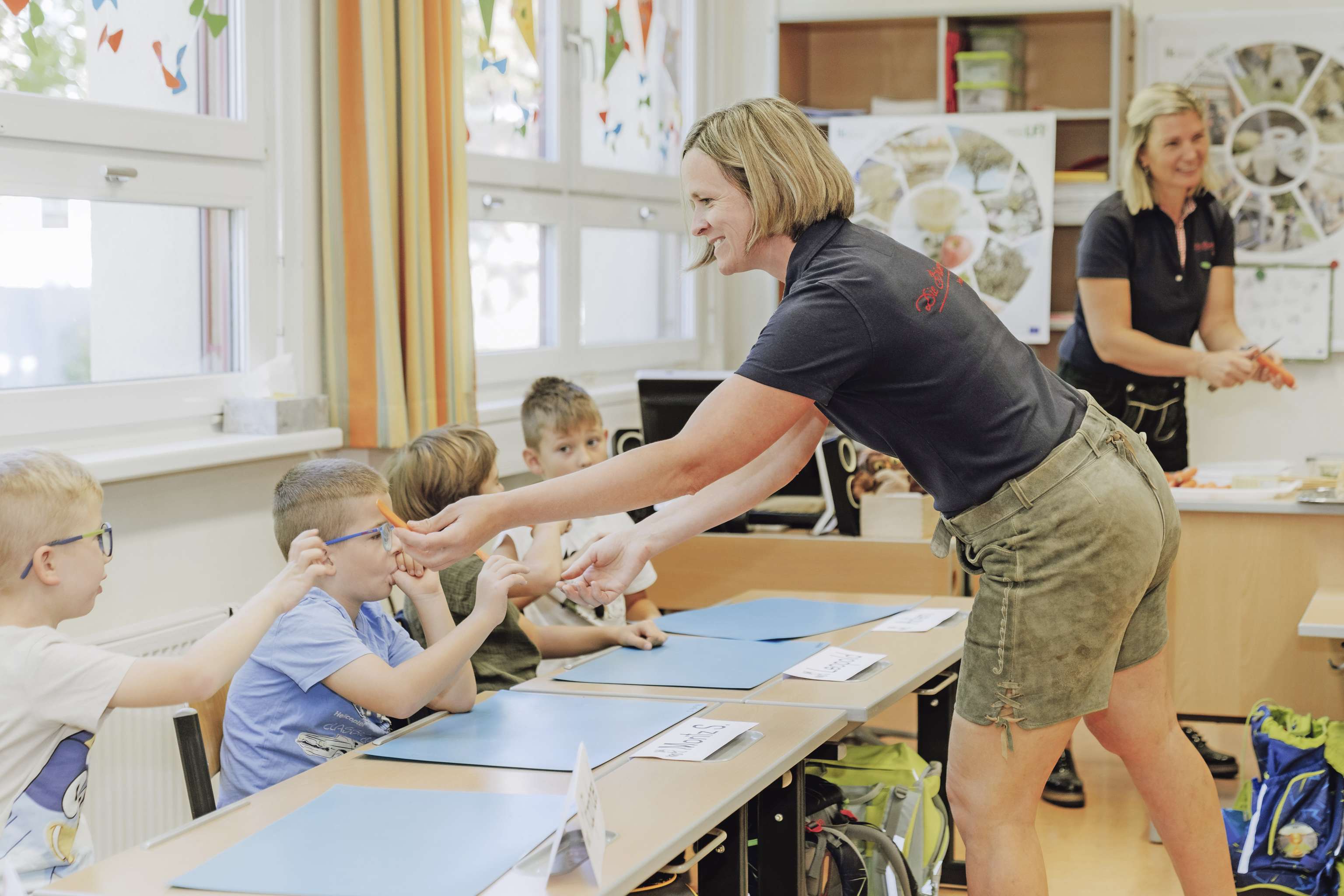 Bäuerin in Schule