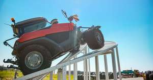 Geräteträger auf einem Gerüst