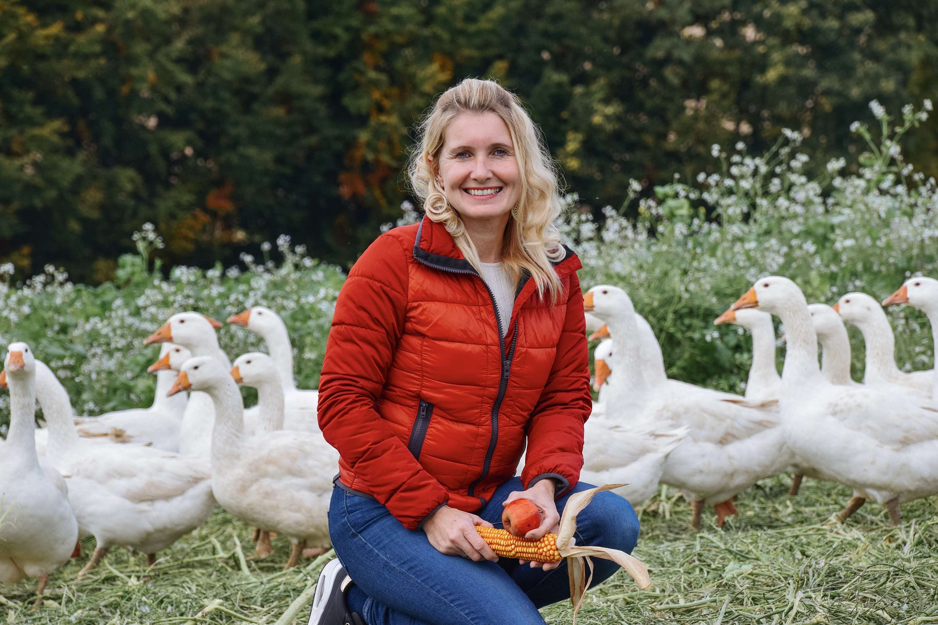 Obfrau des österreichischen Weidegans Heidi Hebesberger