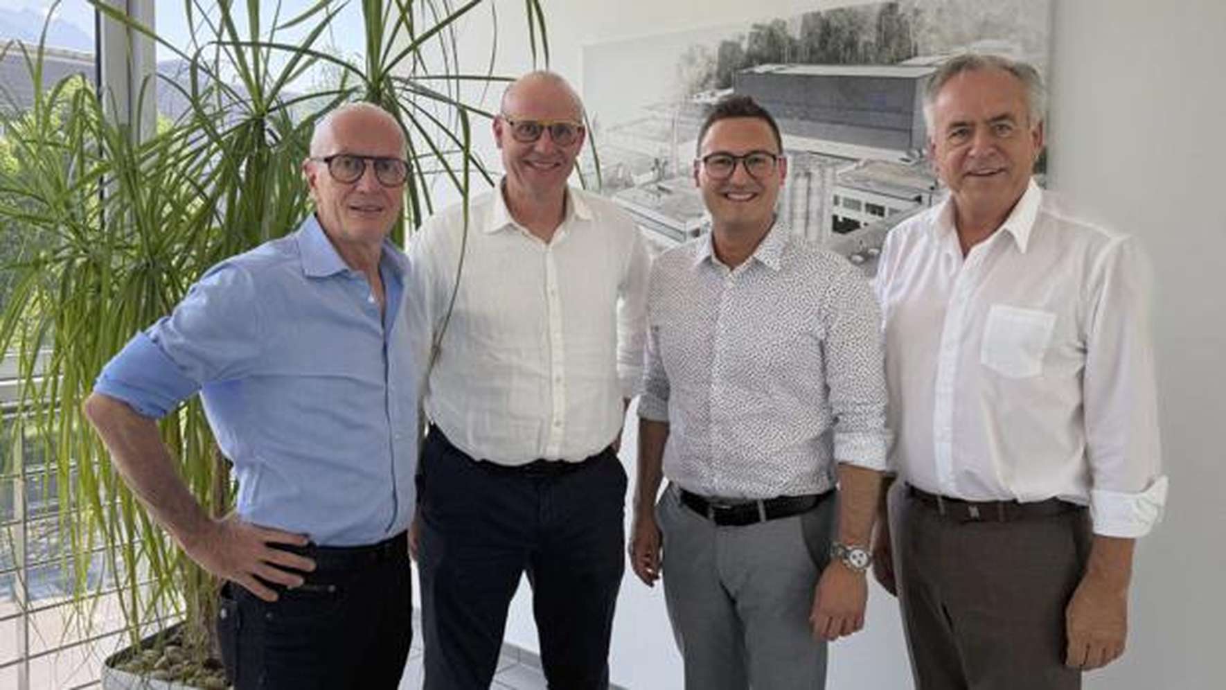 V. l. n. r.: Alfred Berger, Bruno Breuß, Lukas Assmair, Josef Simon