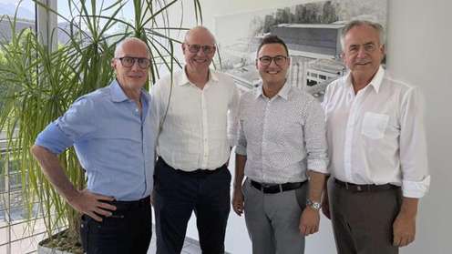 V. l. n. r.: Alfred Berger, Bruno Breuß, Lukas Assmair, Josef Simon