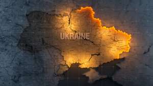Military Conflict Between Ukraine And Russia. Concept Map Of War. Cartography Design. 3d Render