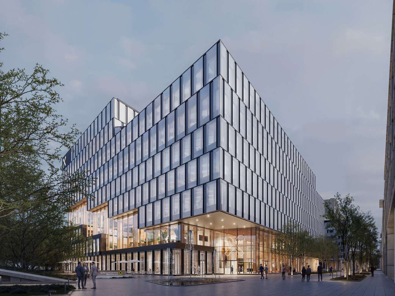 Visualisierung der neuen RLB-Konzernzentrale in Linz