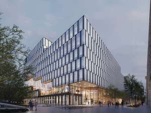 Visualisierung der neuen RLB-Konzernzentrale in Linz