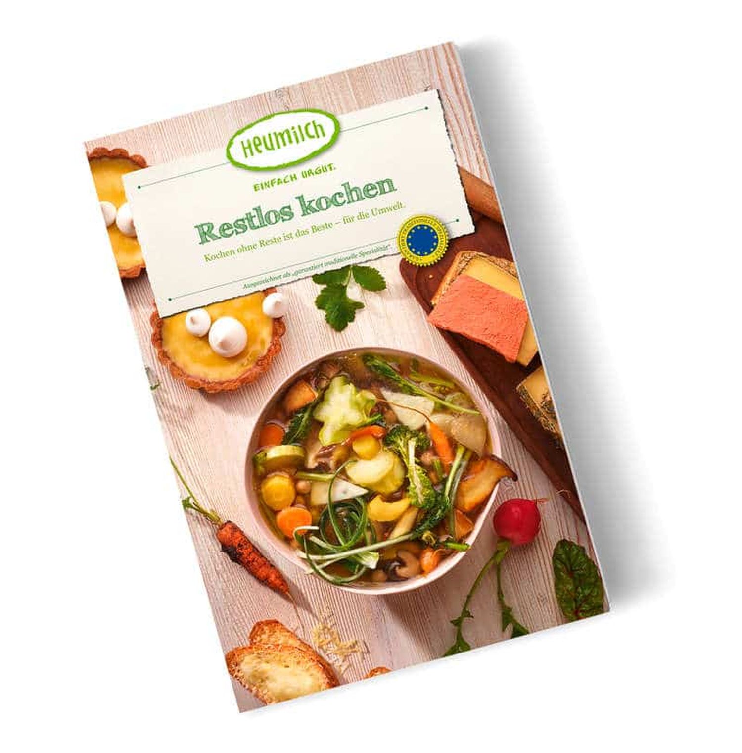 Passend zur nachhaltigen Wirtschaftsweise der Heumilchbauern erscheint das jüngste Rezeptheft der Arge Heumilch: „Restlos kochen. Kochen ohne Reste ist das Beste – für die Umwelt“.