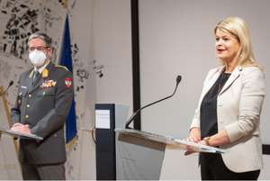 PK Miliz Mit FBM Tanner Und Generalmajor Hameseder Am 12 03 2021 Im BMLV