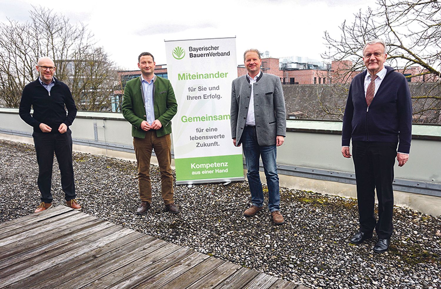 BBV-Generalsekretär-Stellvertreter Matthias Borst, Paul Nemecek und Wolfgang Wallner, BBV-Generalsekretär Georg Wimmer
