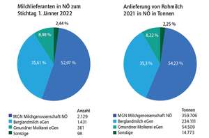 Milchanlieferung in Niederösterreich im Jahr 2021