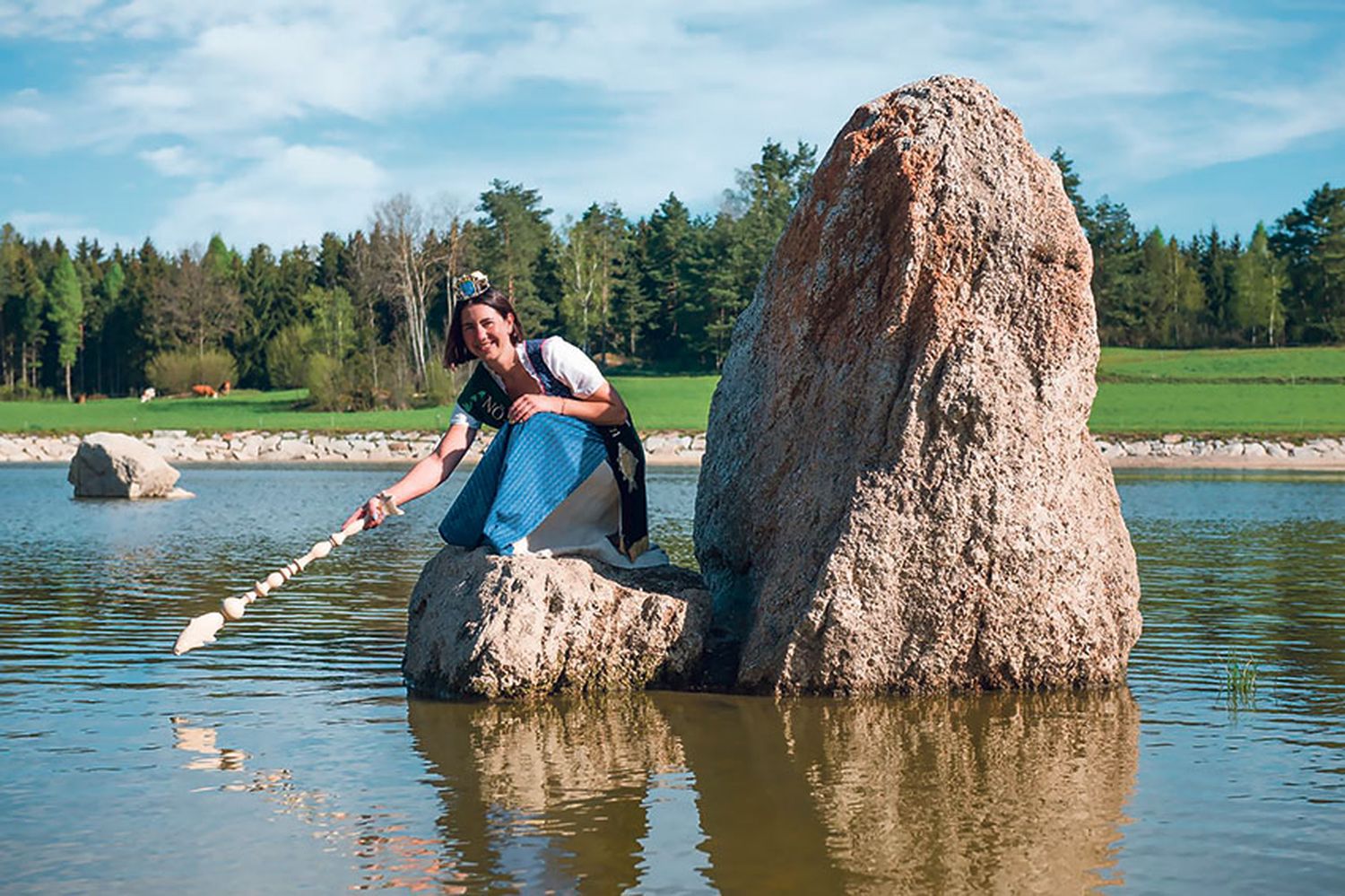 Karpfenkönigin Luna I. durfte heuer bereits den Hofbauer-Teich in Kleinpertholz bei Heidenreichstein taufen. Funde bei Grabungsarbeiten belegen: Hier war bereits vor 380 Jahren ein Teich.