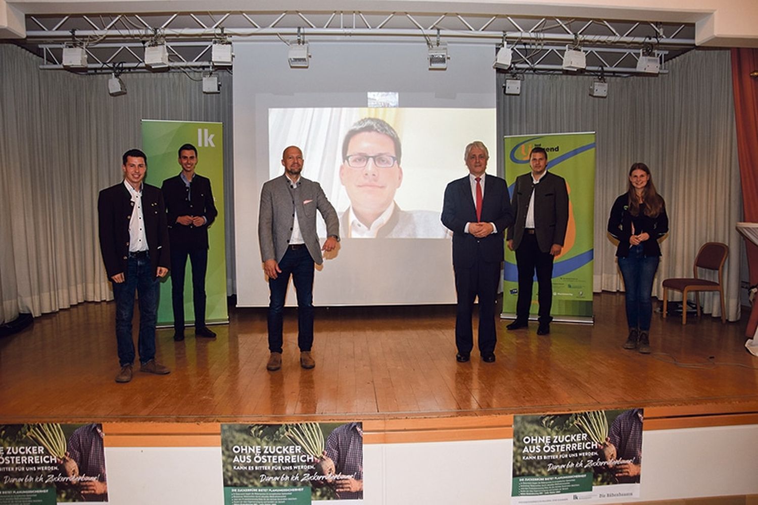 Norbert Allram, Bernhard Buchleitner, Manfred Weinhappel, Lorenz Mayr (per Online-Video zugeschaltet), Fritz Gattermayer, Franz Xaver Broidl und Anja Bauer