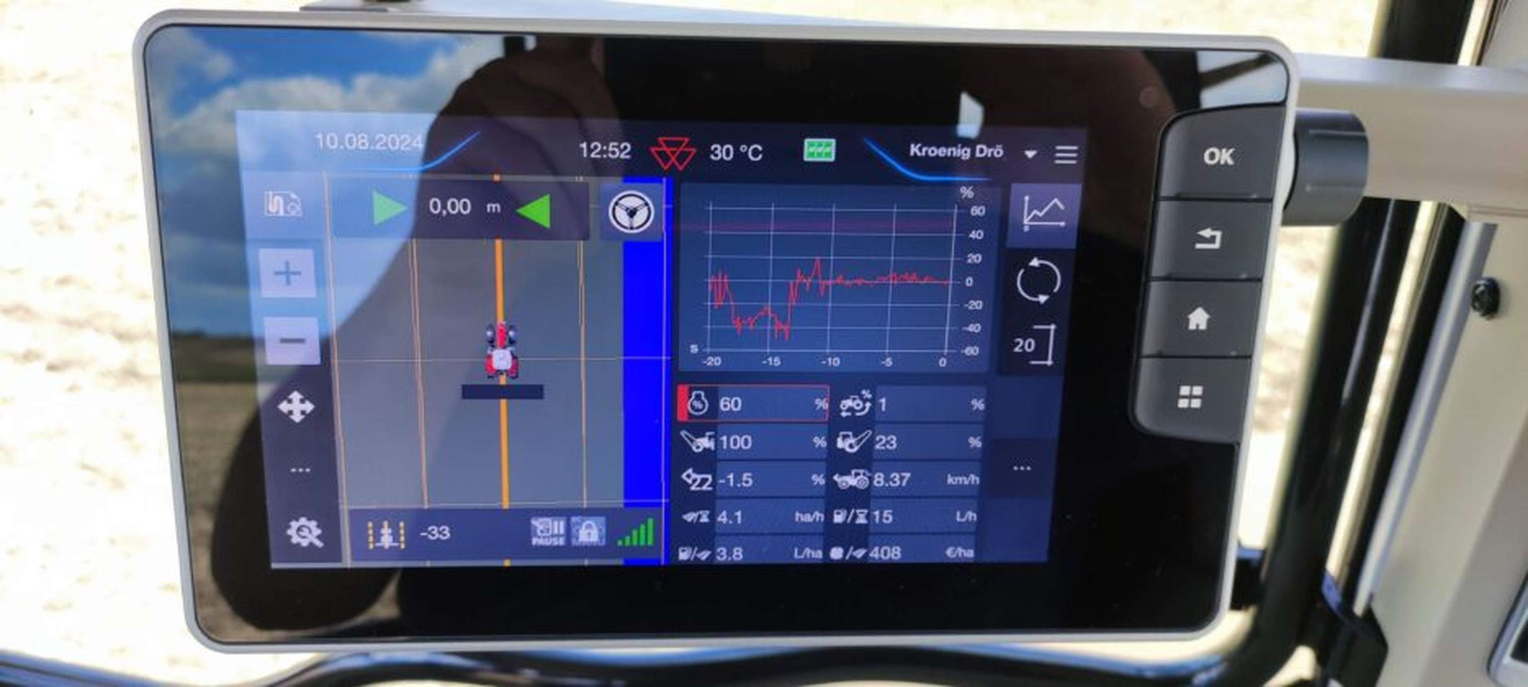 Datatronic: Split-Screen-Lenkung und Auswertung der Wirtschaftlichkeitsparameter