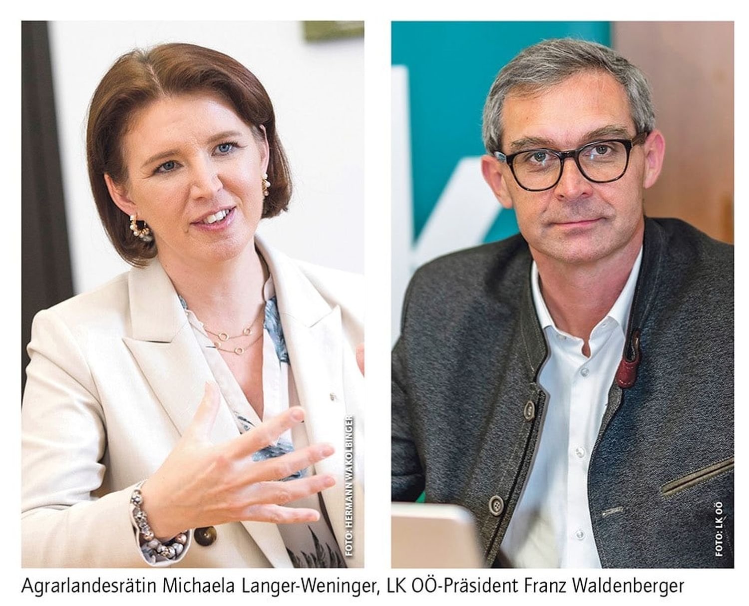 Agrarlandesrätin Michaela Langer-Weninger, LK OÖ-Präsident Franz Waldenberger