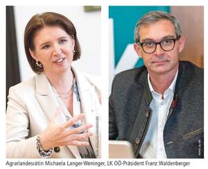 Agrarlandesrätin Michaela Langer-Weninger, LK OÖ-Präsident Franz Waldenberger