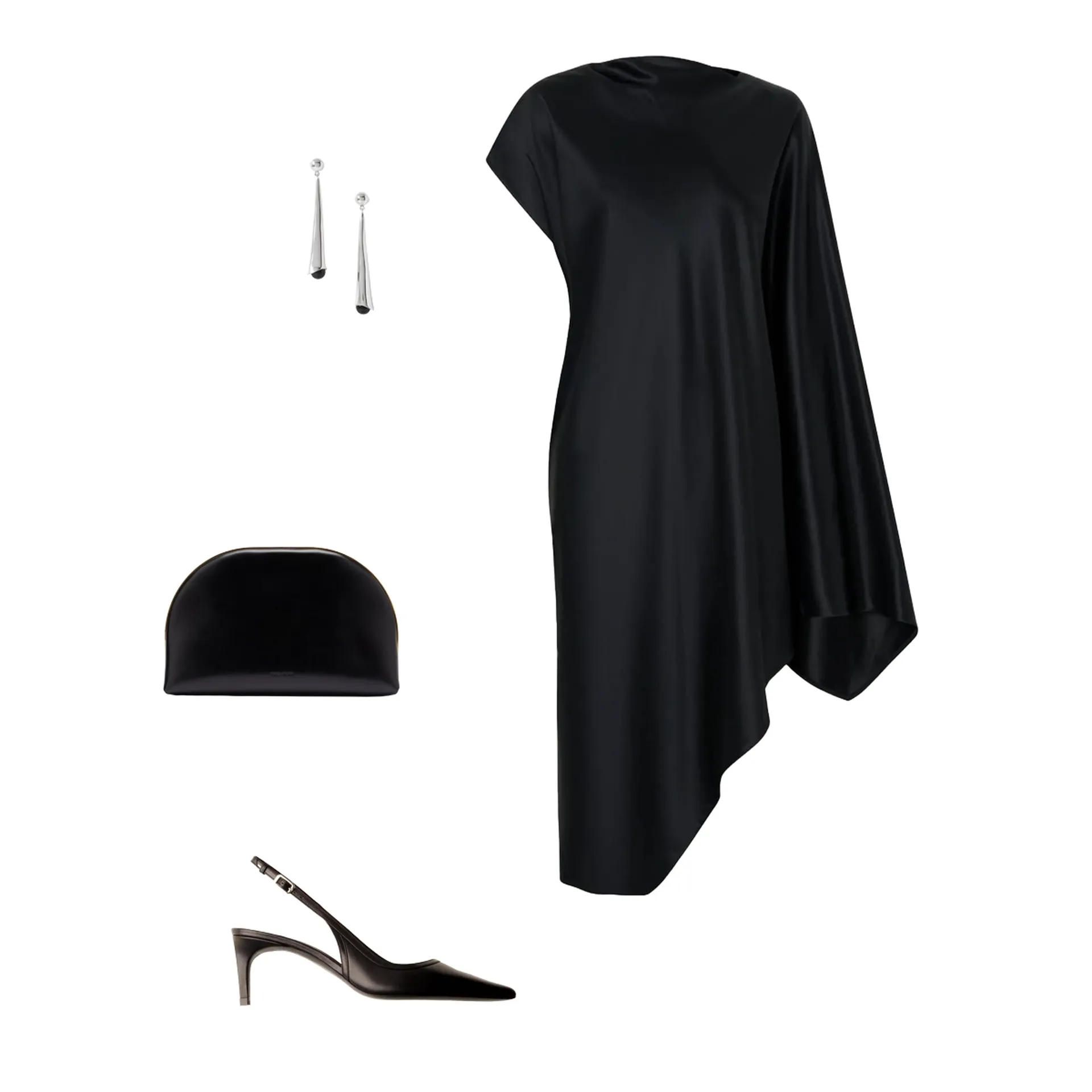 The Slingback in black nappa styled festive