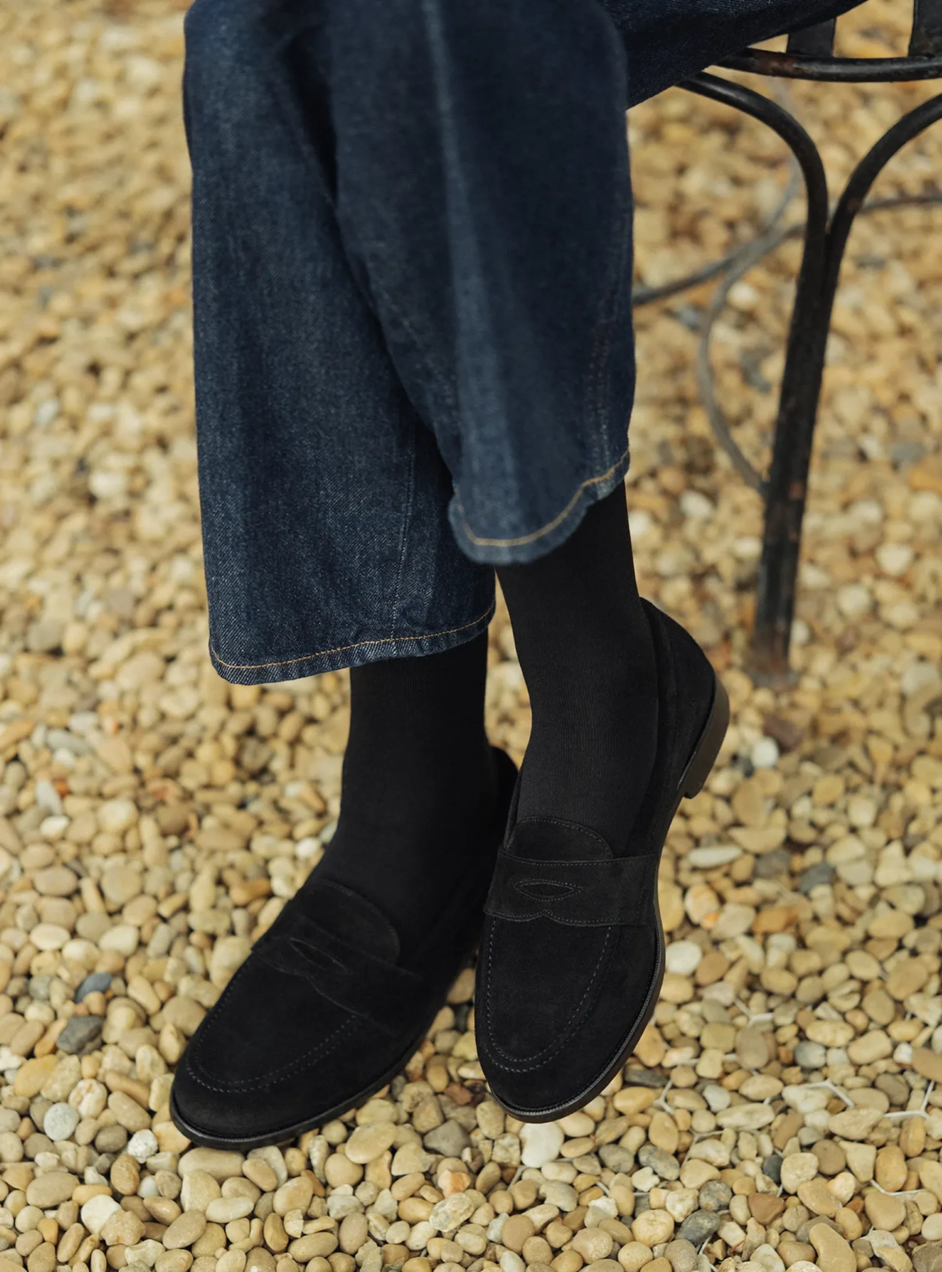 Women's fall 2025 The Penny Loafer in black suede-1