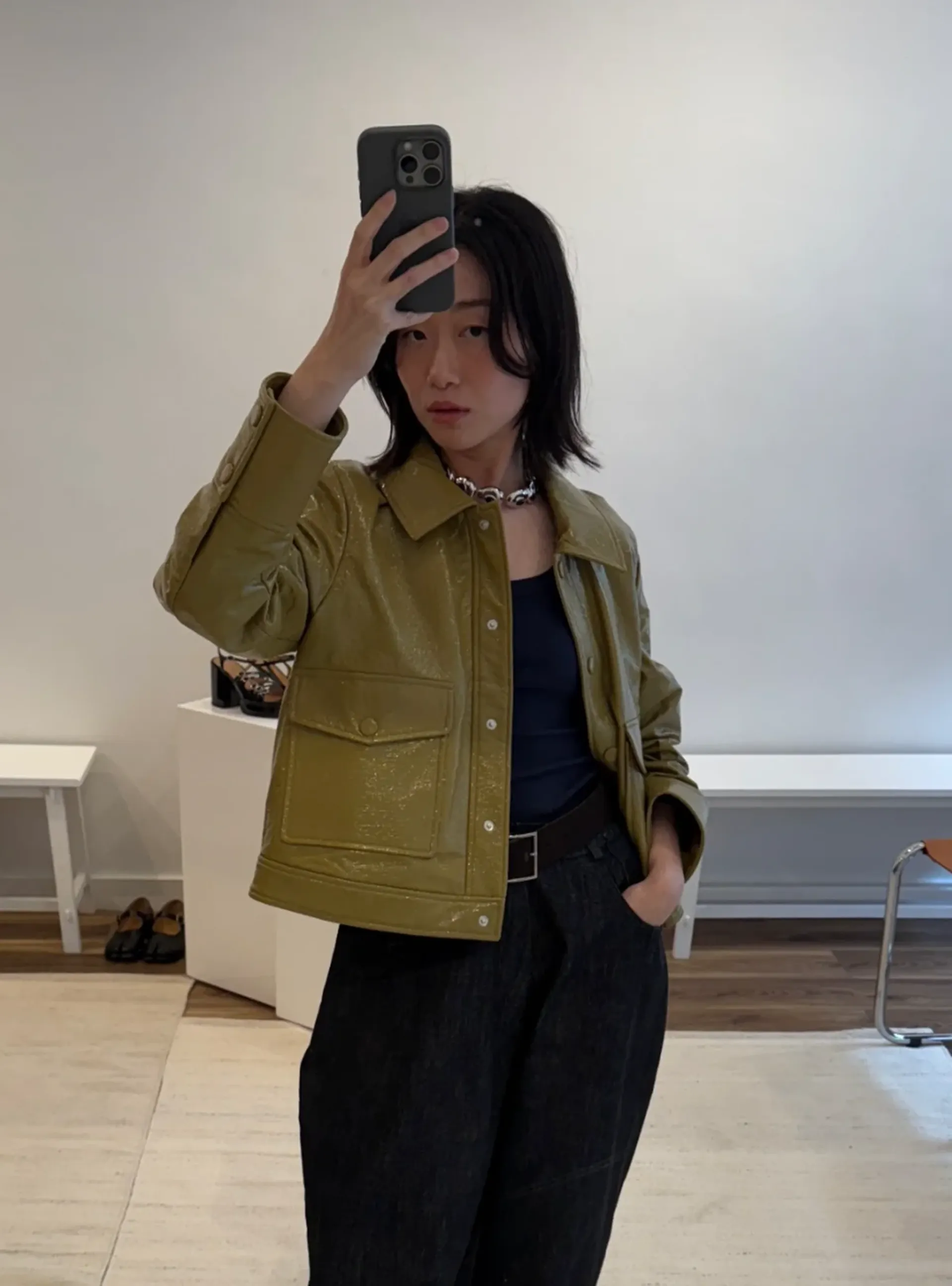 vivid belt 50 black suede