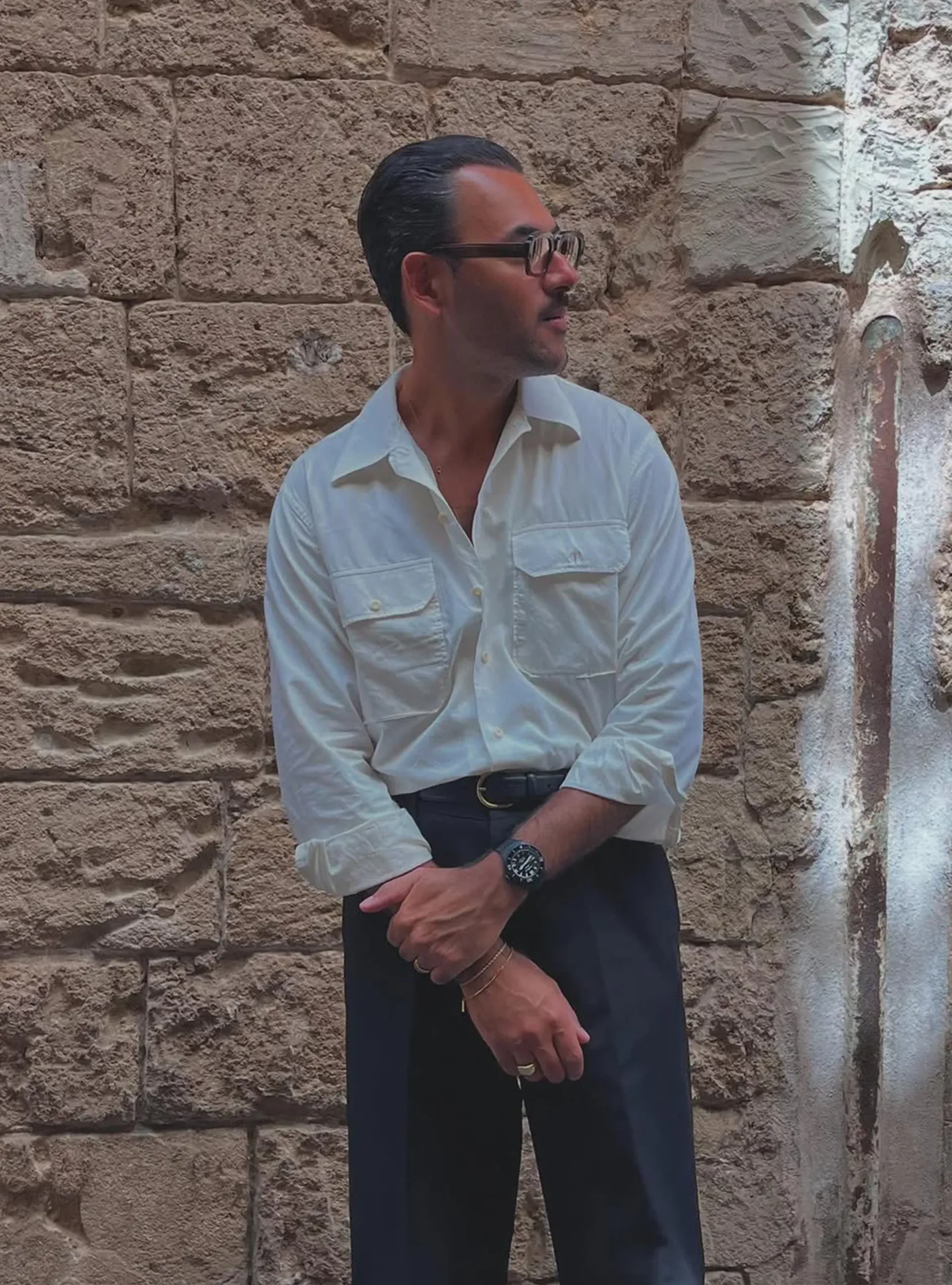 Pactiani the belt in black grain