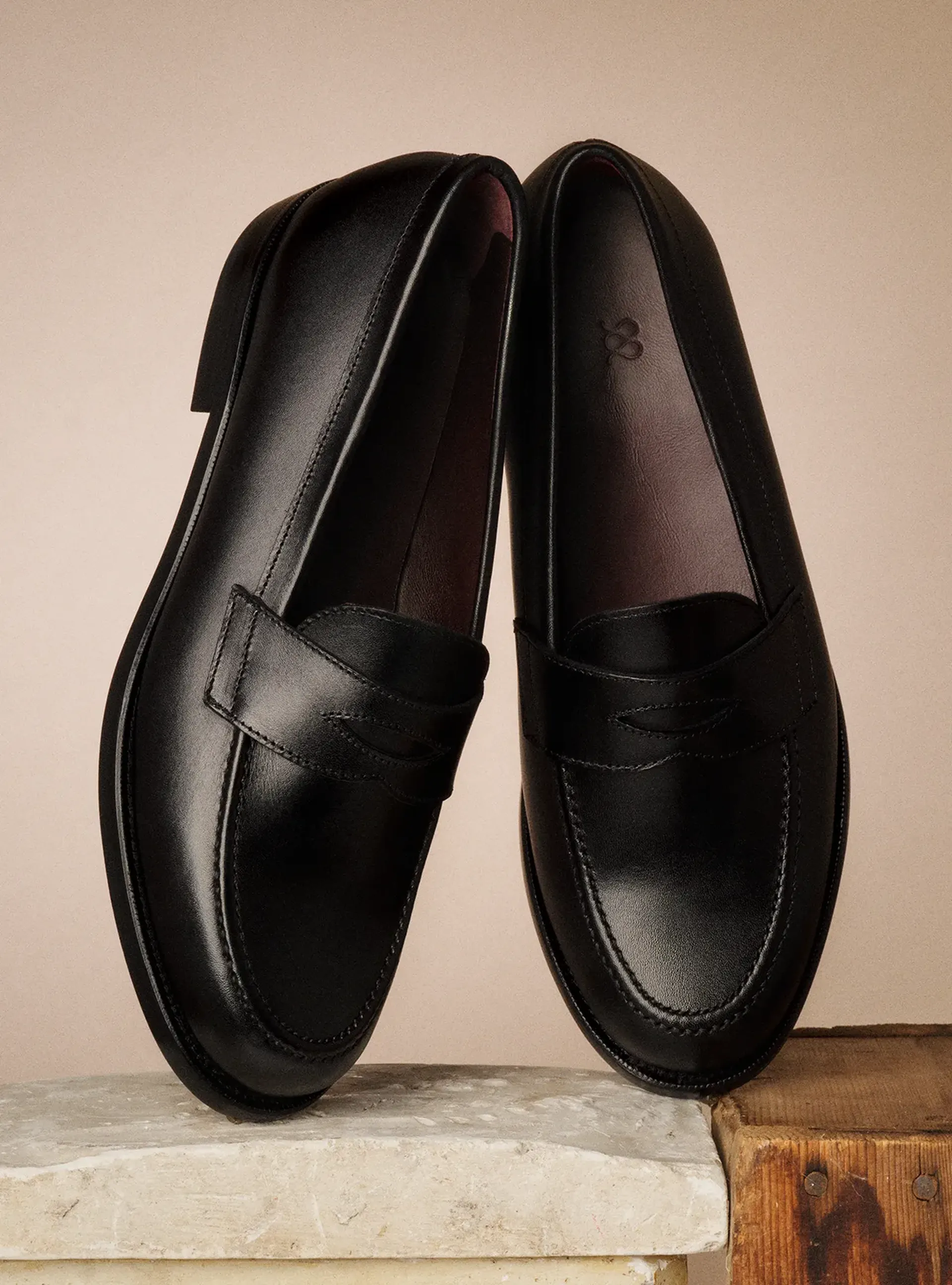 the penny loafer in black calf women's