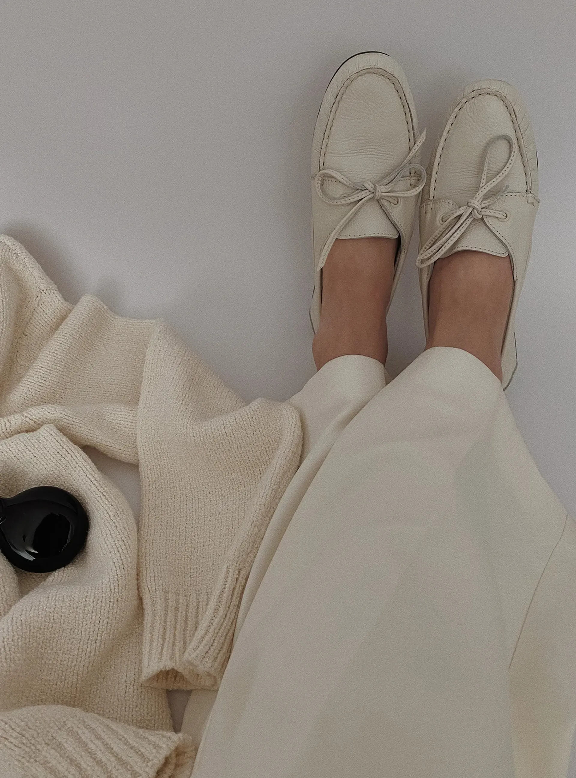 The Boat Shoe - Ivory Grain wear3
