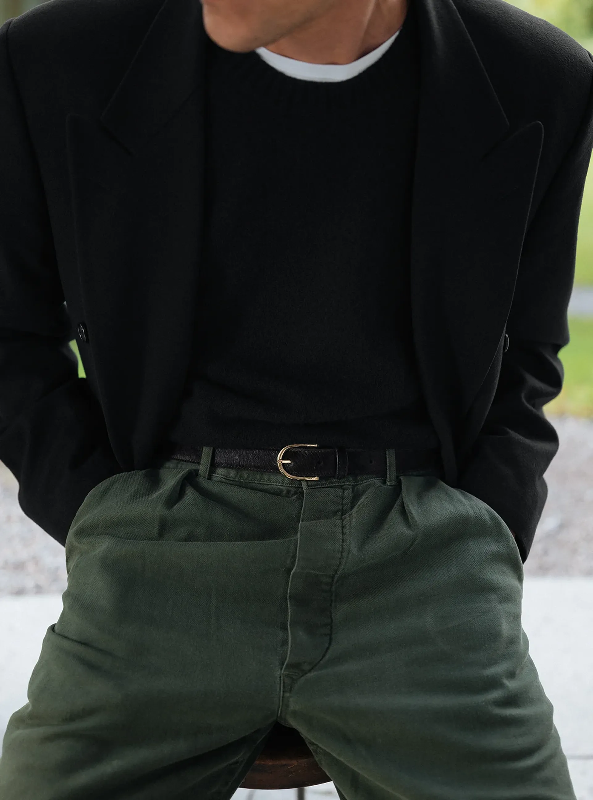 the moc toe chukka brown grain and brown suede the belt brown pony hair-1