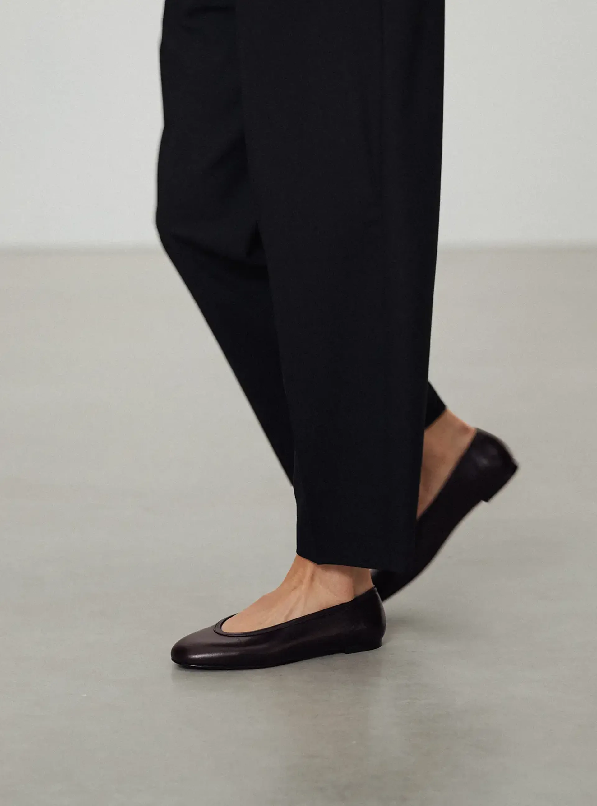 the ballet flat in brown nappa
