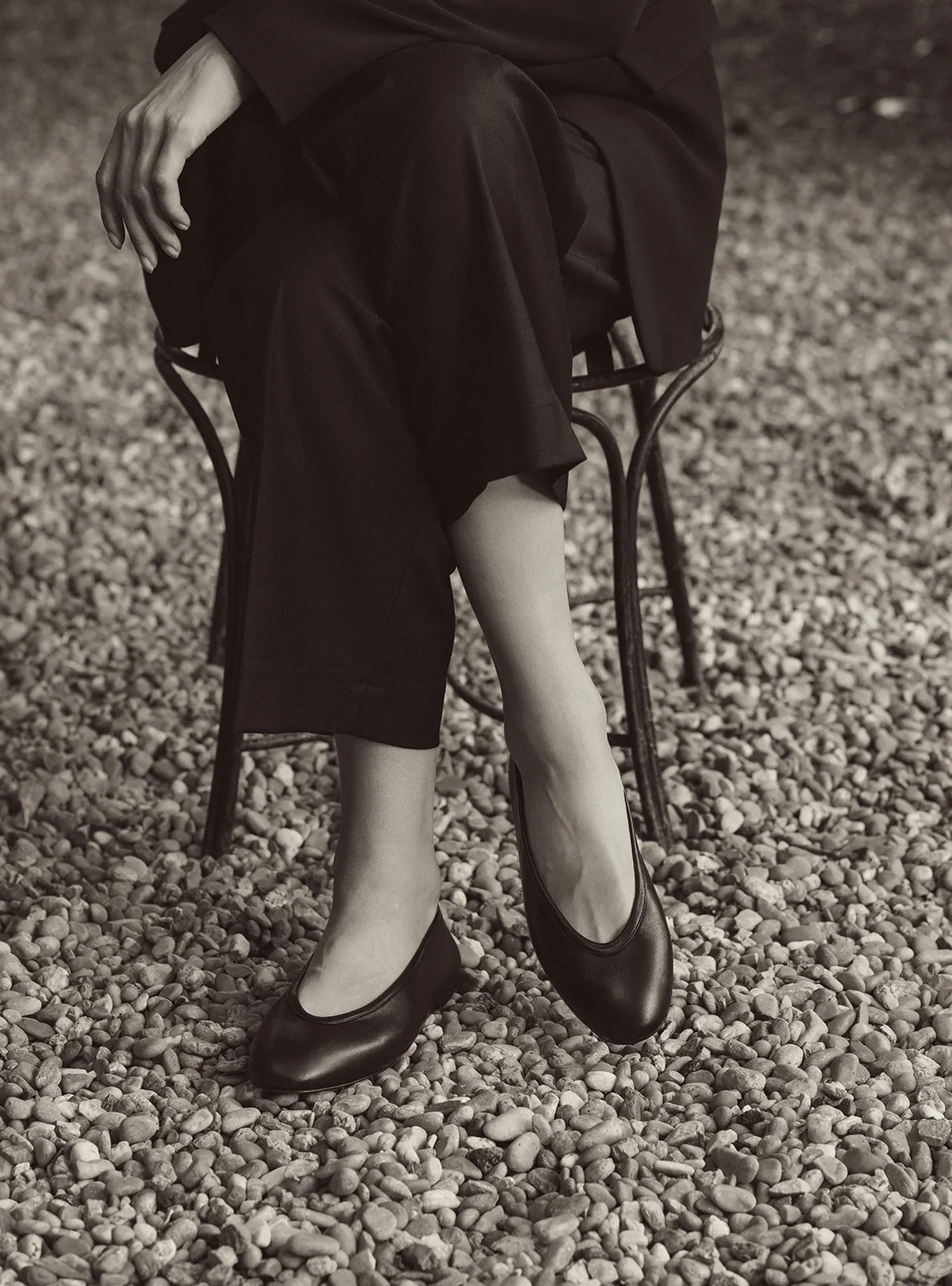 Women's fall 2025 The Ballet Flat in black nappa