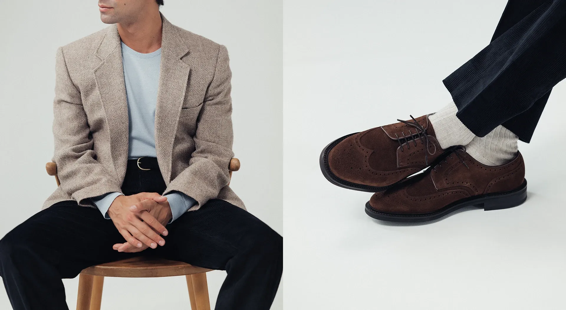 Hero the derby in medium brown suede