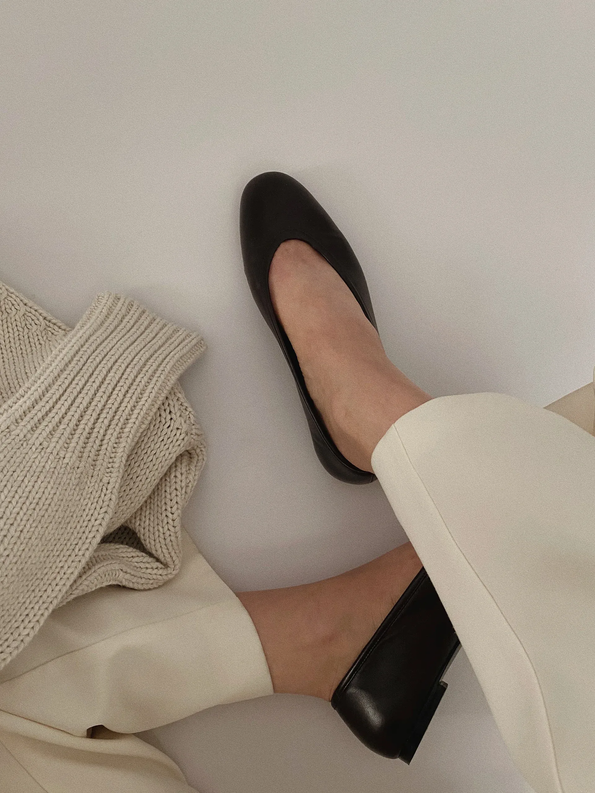 The Ballet Flat Black Nappa wear4