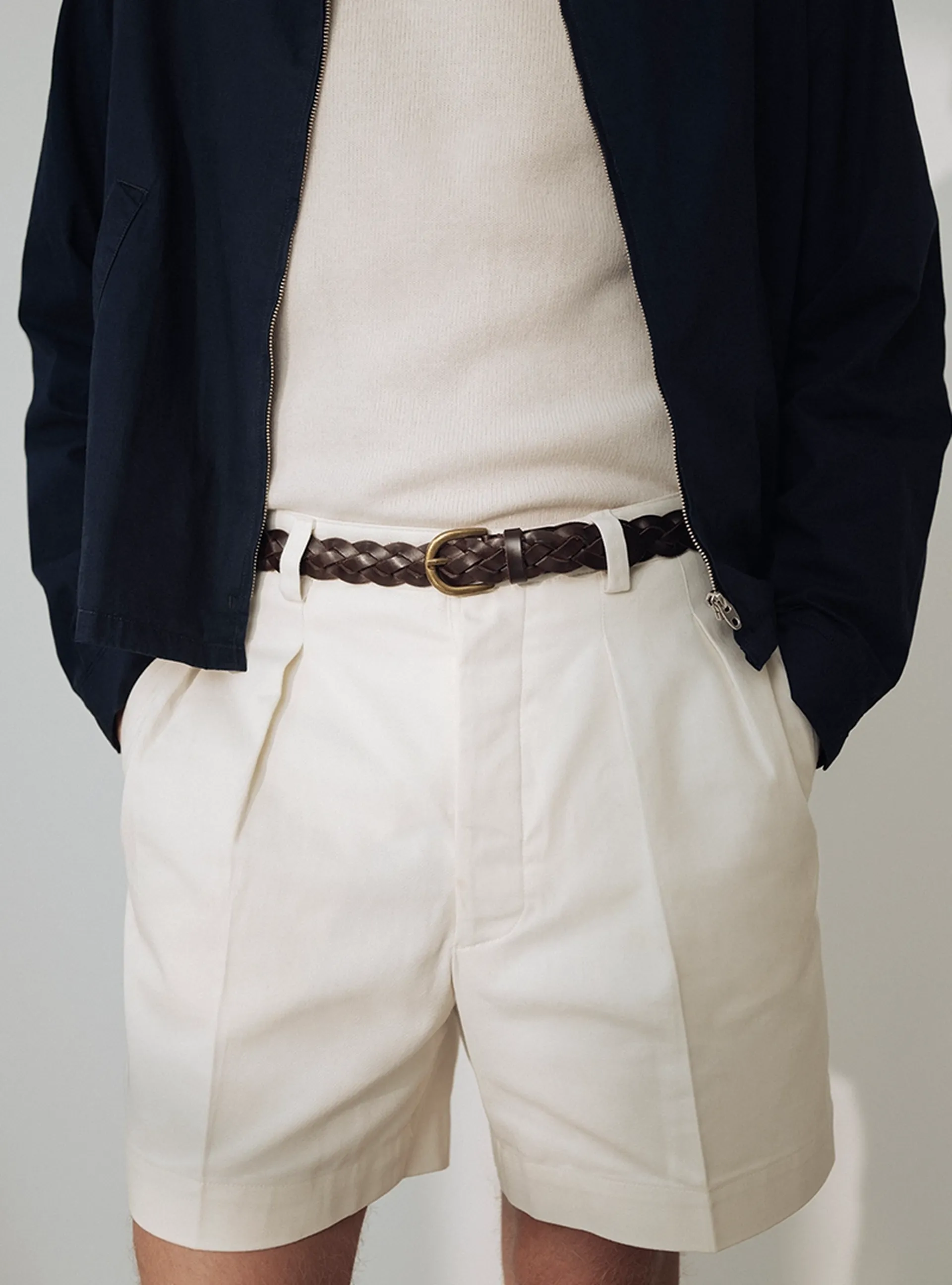 the belt brown wide braided