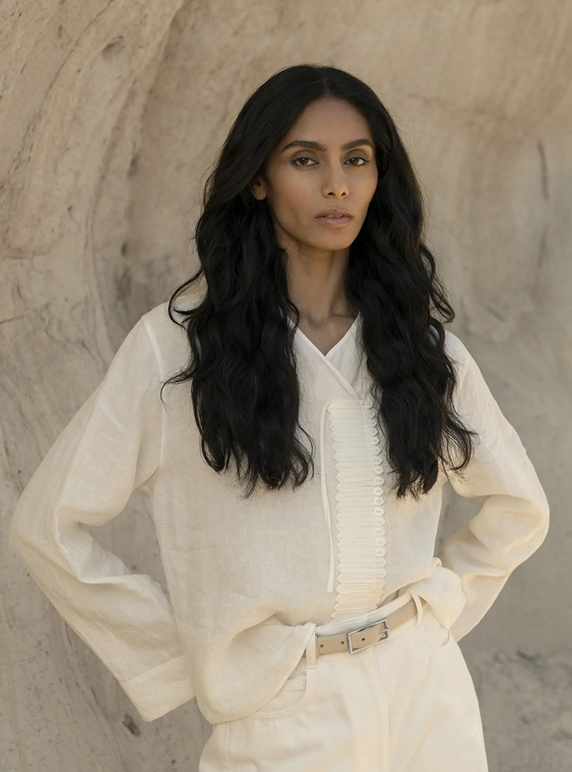 the belt ivory nappa