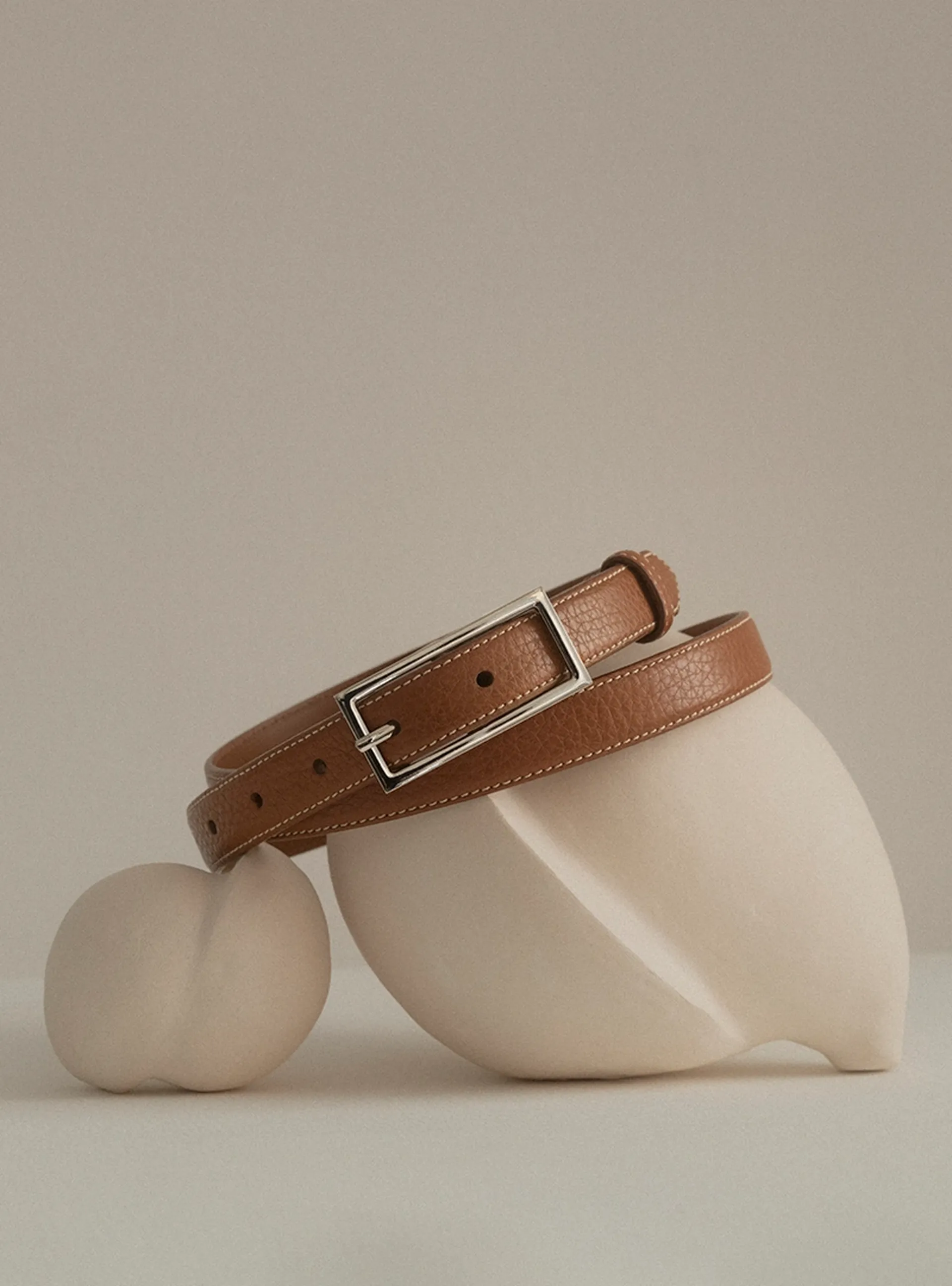 women's the belt tan grain