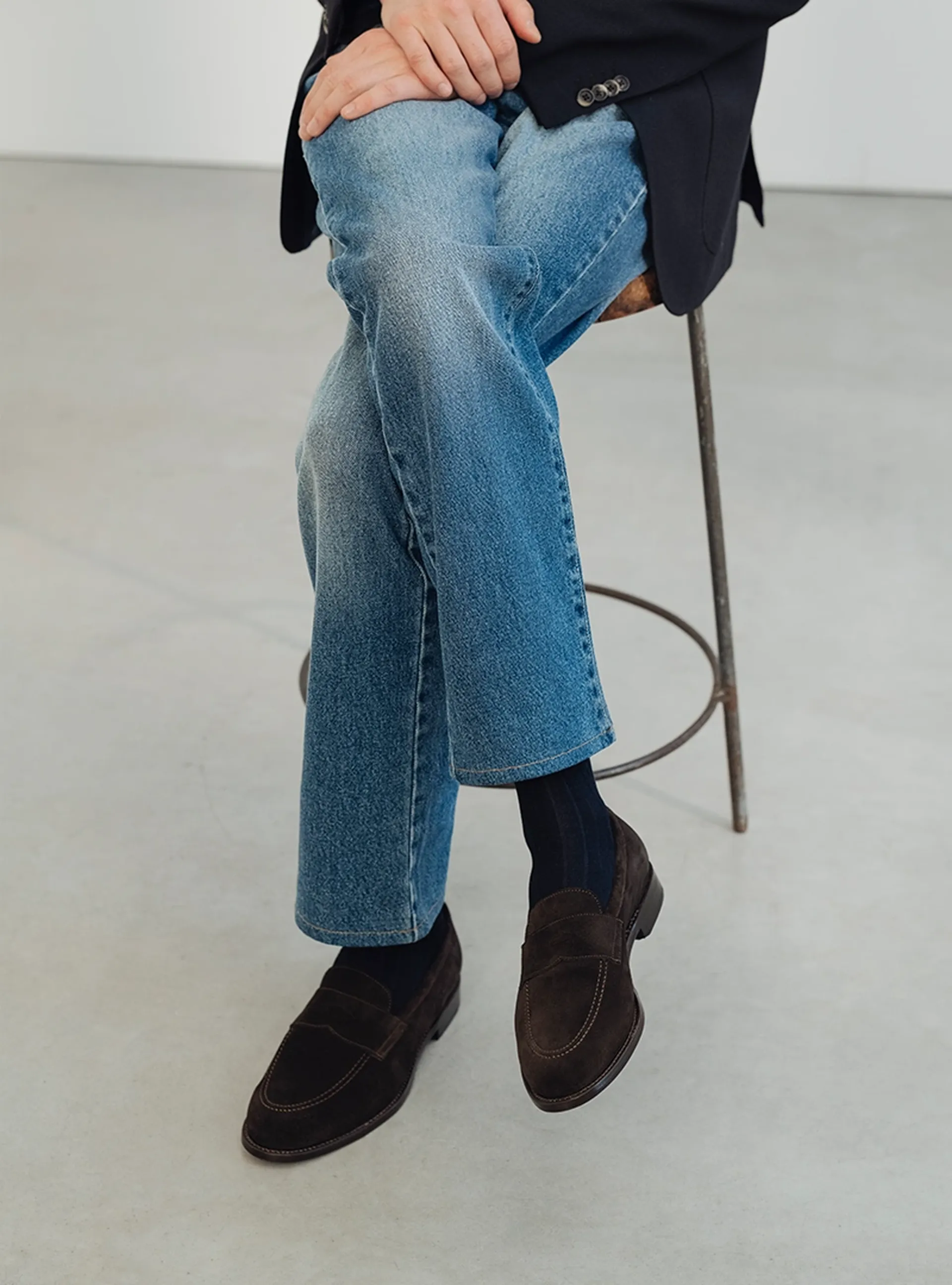 the penny loafer brown suede