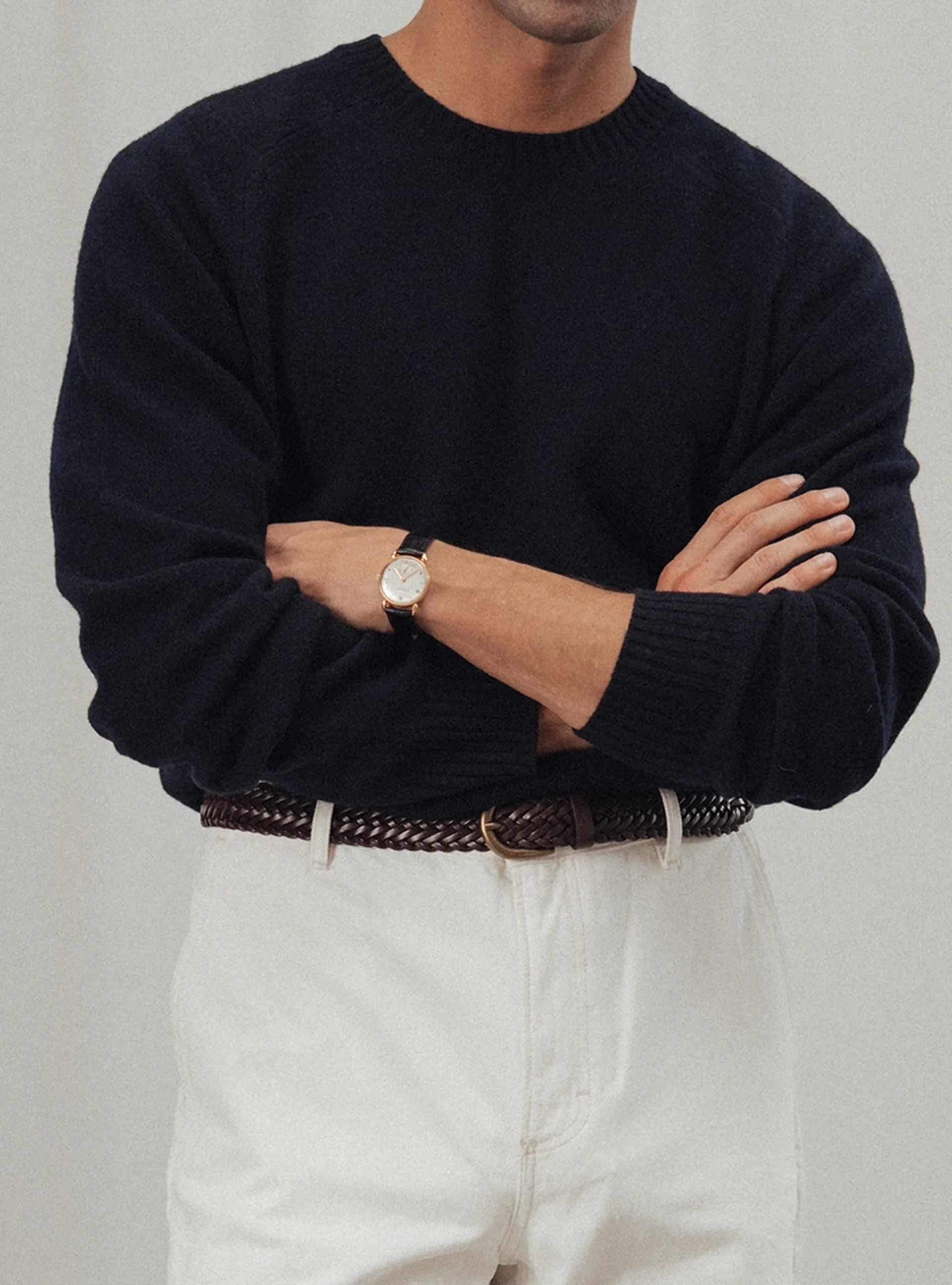 men's the belt brown braided